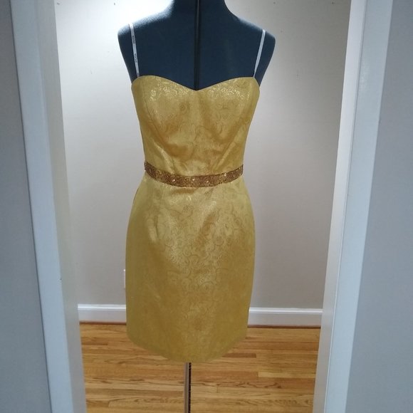 Clearance! Gold Mini Night Way Size 10 Dress! - Picture 2 of 8